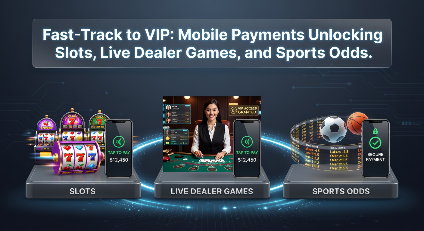 Smartphone met mobiele betaling activeert VIP-toegang tot casino-games en sportweddenschappen