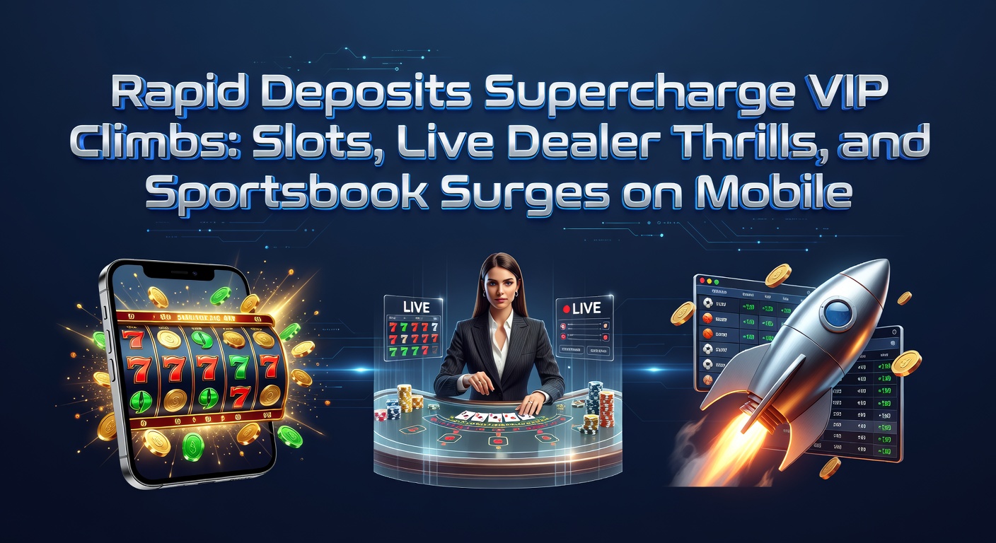 Speler met mobiel die snelle storting doet voor VIP-climb in slots en live dealer games