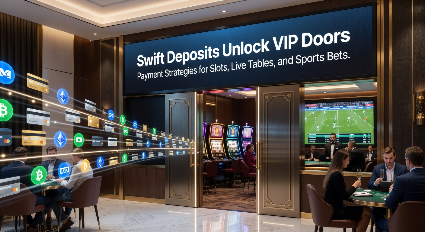 Voorbeeld van een VIP-dashboard met snelle deposit-opties voor live tafels, slots en sportweddenschappen, inclusief bonusmeters en transactiesnelheden