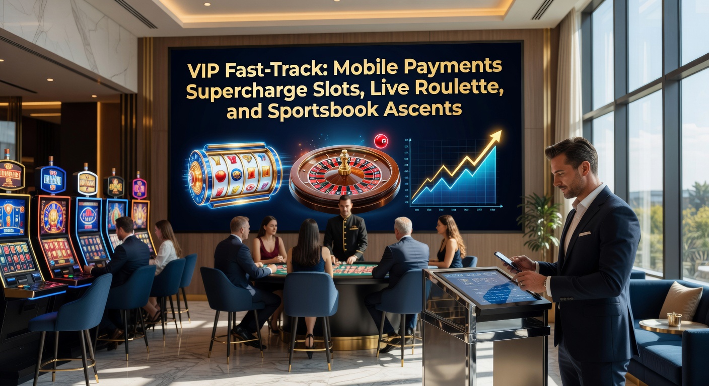 Mobiele telefoon met snelle betaling op een casino-app, slots en roulette in de achtergrond